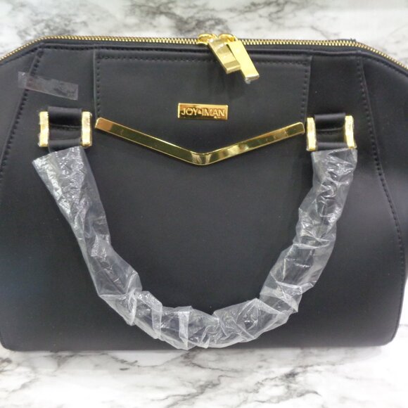 Joy & Iman Leather Satchel Handbag Purse w Velvet Clutch Shoulder Strap - Picture 9 of 9